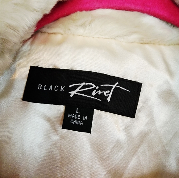 Black Rivet, Faux Fur Cream Jacket Size Large - UNWORN - Picture 2 of 9